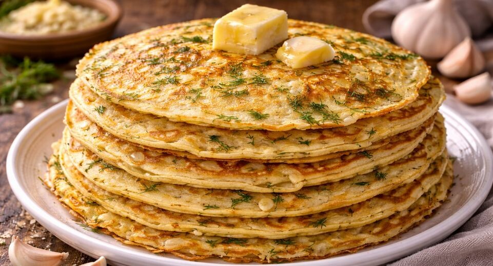 Насыщенные блины с чесноком и укропом: новый взгляд на масленичные угощения