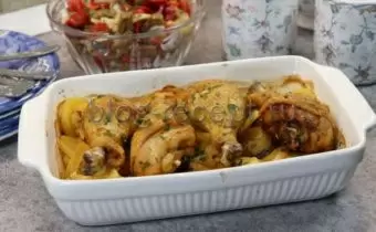 Куриные ножки с картофелем в пряном маринаде